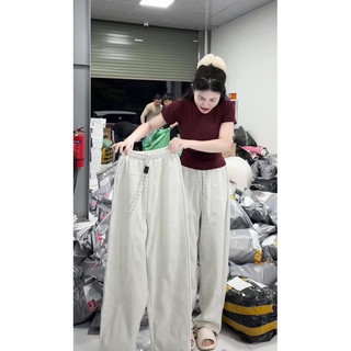 Set bộ áo croptop đỏ đô mix quần xuông da cá phối gân