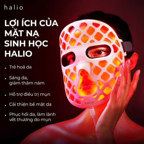 Mặt nạ ánh sáng sinh học Halio PureGlow Ultralite Silicone LED Face Mask - Bảo hành chính hãng 24 tháng