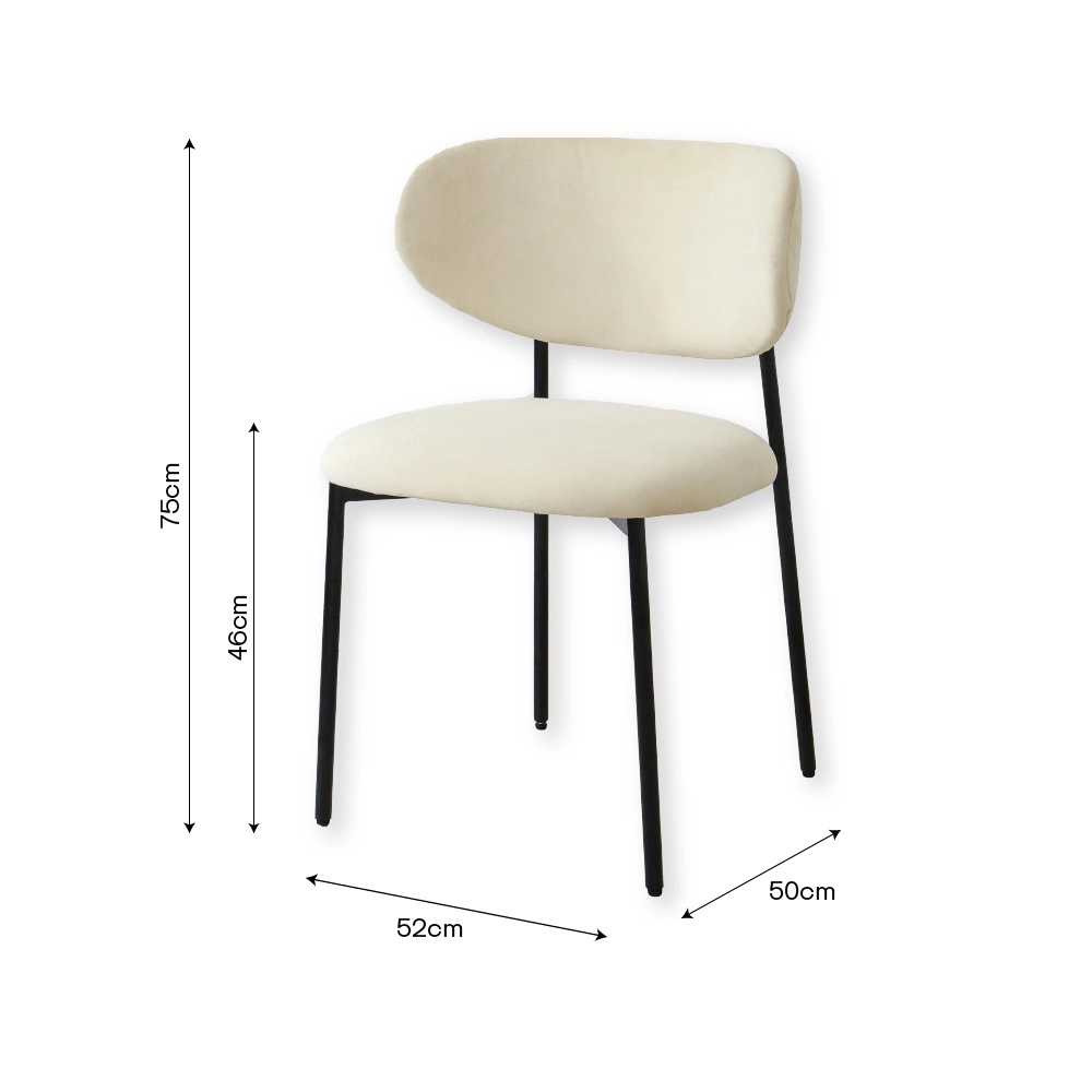 Ghế ngồi bàn ăn bọc nệm NHU Y DECOR - ghế chân sắt đen bọc đệm chất lượng cao