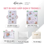 Bộ chăn gối cho bé mầm non Gia An home decor gấp gọn 5 trong 1 size 70x120cm 70x140cm cho bé [Chăn to hơn] — ảnh 3