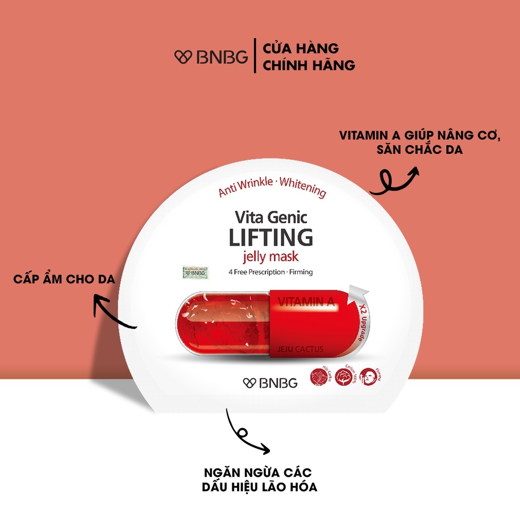 Ảnh Combo 10 Mặt Nạ BNBG Hỗ Trợ Nâng Cơ, Săn Chắc Da BNBG Vita Genic Lifting Jelly Mask 30mlx10 3