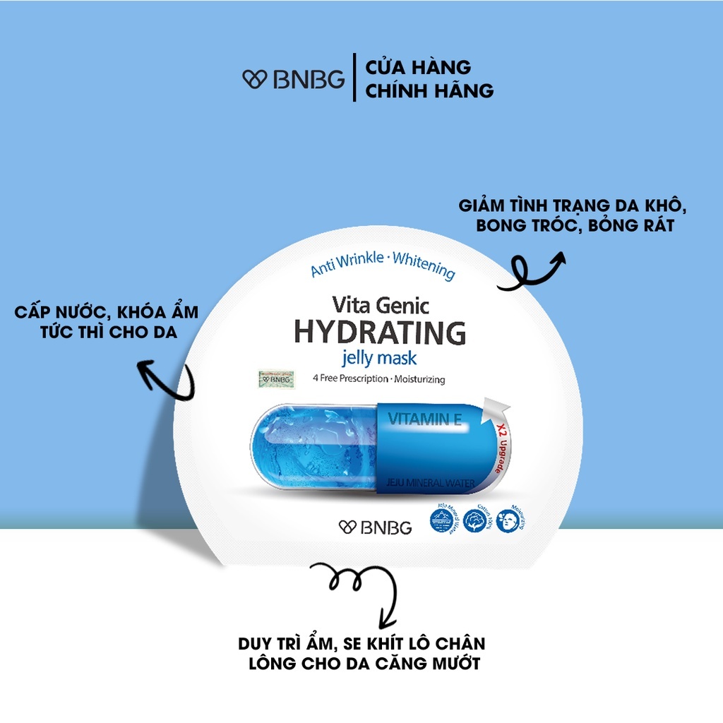 Ảnh Combo 20 Mặt Nạ BNBG Hỗ Trợ Dưỡng Ẩm, Cấp Nước BNBG Hydrating Vita Genic Jelly Mask 30mlx20 2