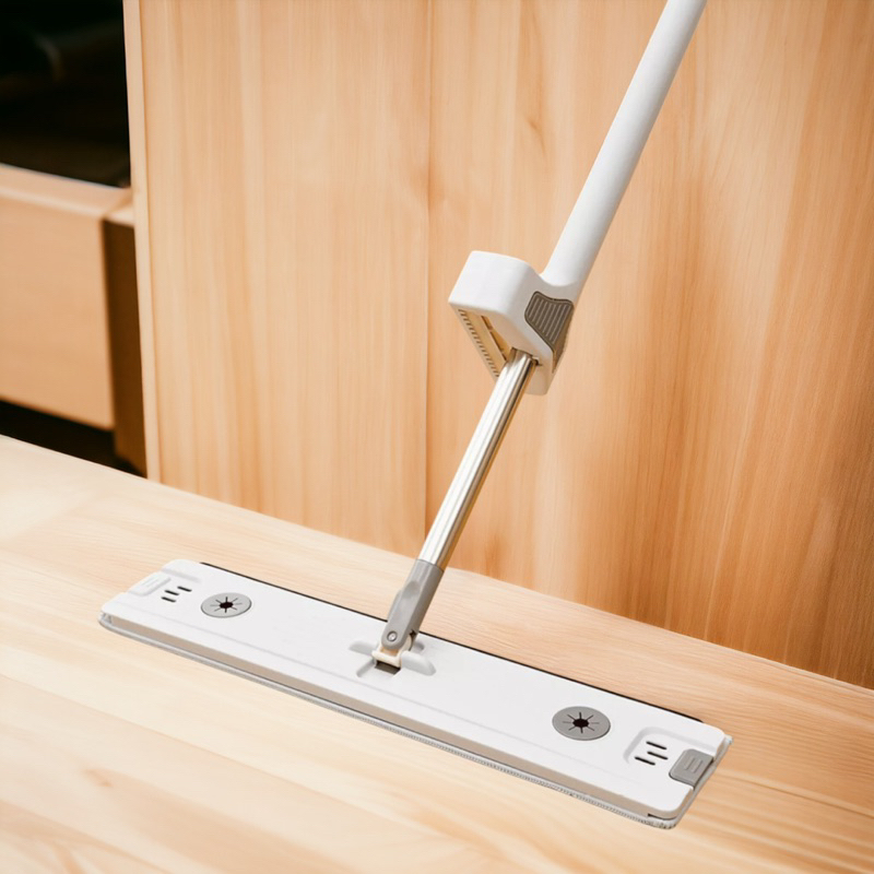 ( 1 BỘ TẶNG 2 BÔNG LAU ) Bộ lau nhà silicon gấp gọn có cây lau tự vắt dài 42cm Vinasu