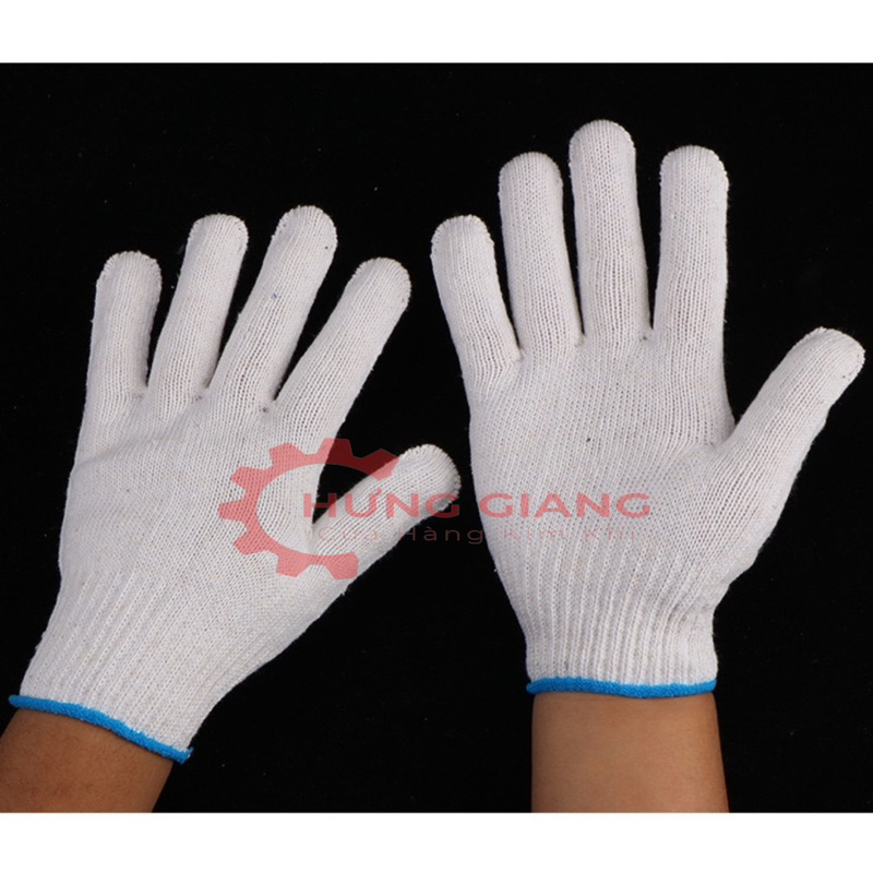 10 Đôi Gang Tay Bảo Hộ POLY Sợi Trắng Mềm Chất COTTON Ảnh tự chụp