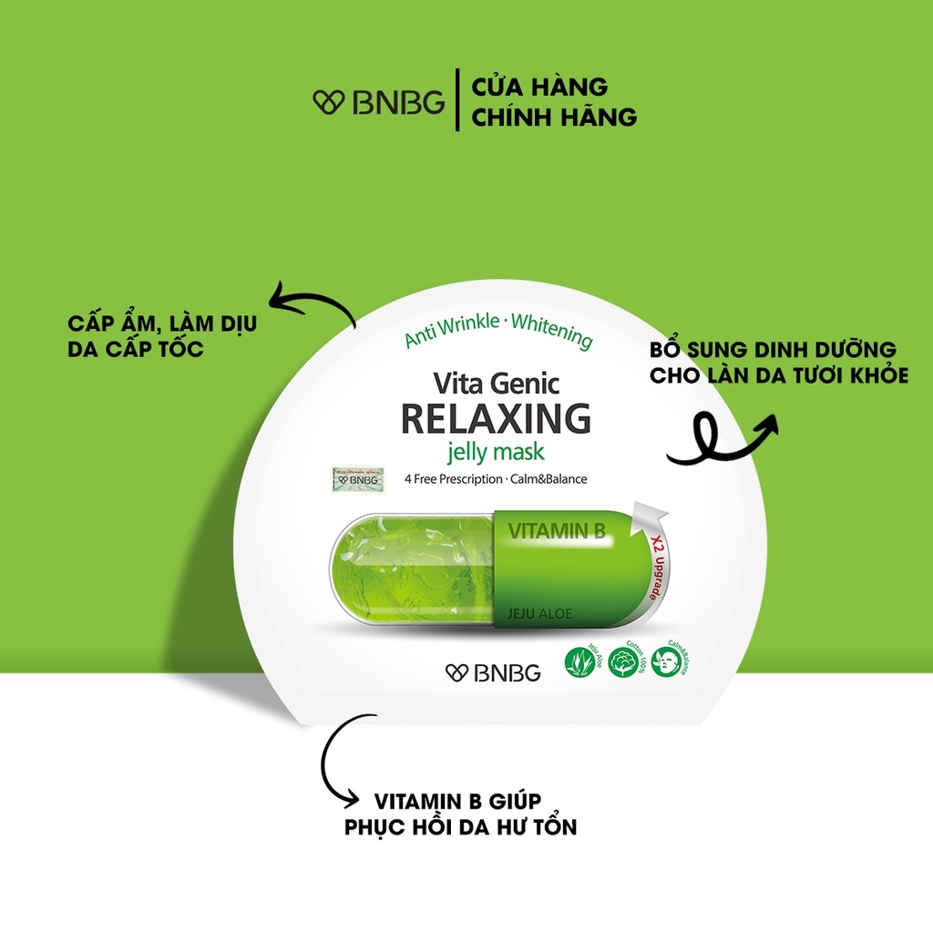 Ảnh Mặt Nạ Phục Hồi Da Tổn Thương BNBG Vita Genic Relaxing Jelly Mask 30ml (Miếng lẻ) 2