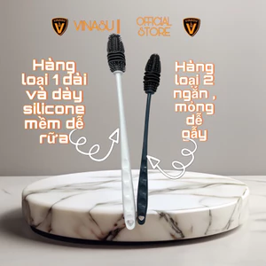 Cây cọ rửa ly, cốc, chai, lọ, bình sữa cán dài, chất liệu silicon mềm dẻo cọ rửa hiệu quả, không gây trầy xước VINASU
