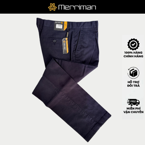 MERRIMAN SALE - Quần Khaki Có Ly Cao cấp, Màu Đen, Xám, Kem, Navy Form Slim Fit, Chất Liệu Cotton