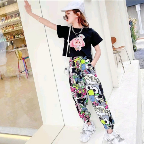 4-14 TUỔI Bộ croptop BABY THREE quần bom áo cộc tay cho bé gái hot hít M16