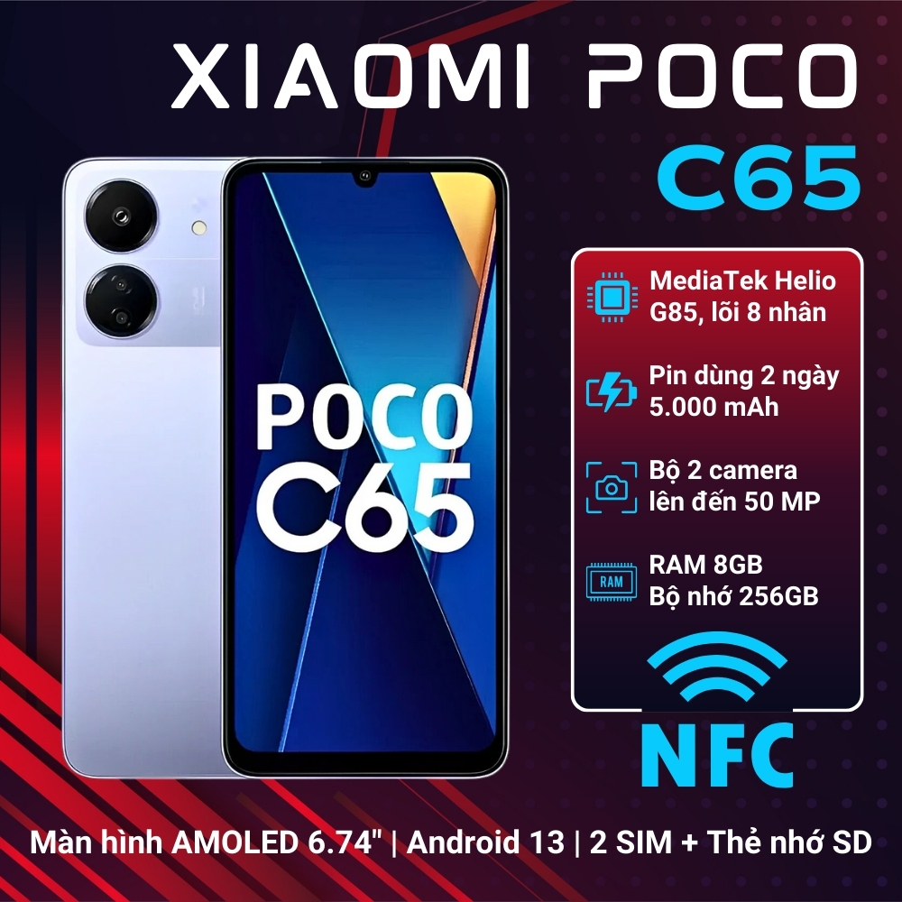 Điện thoại XIAOMI POCO C65 8GB/256GB CHÍNH HÃNG Có NFC - Máy Mới Full ...