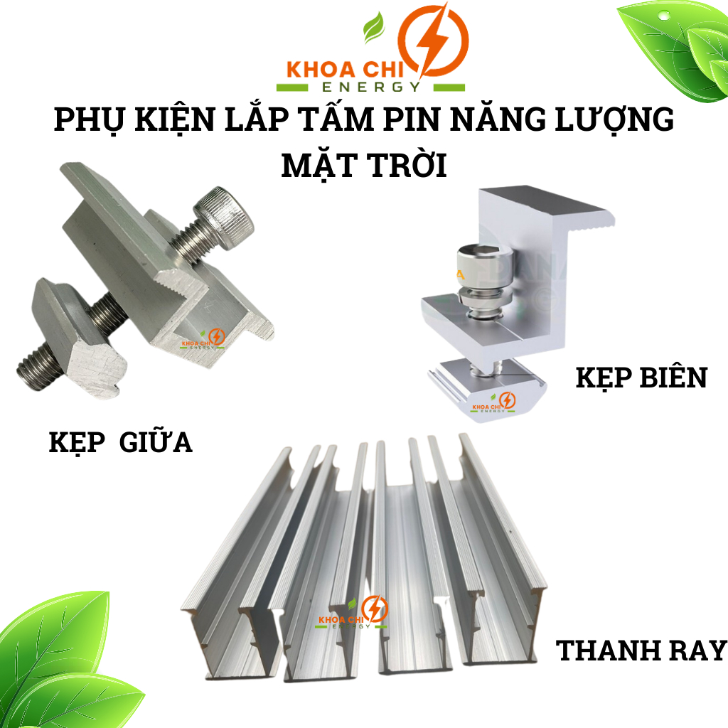 Thanh ray nhôm, thanh mini rail lắp tấm năng lượng mặt trời, Kẹp biên ...
