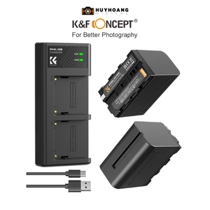 Pin K&F CONCEPT NP-F970 2 Pin 1 Sạc Đôi | Sử dụng cho đèn LED, Monitor, Máy Quay KF28.0047