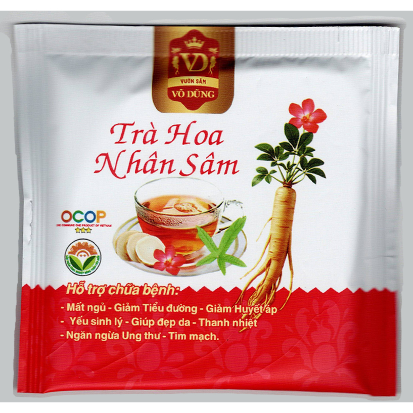 Trà Hoa Nhân Sâm Bố Chính - Võ Dũng (Đặc Sản Vĩnh Long, Hộp 15 túi lọc, mỗi túi 1,7g) - Trà túi lọc