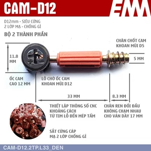 LẺ - Ốc cam D12 - Ốc cam D15 - Liên kết thông dụng ngành mộc D12 -1- EMA