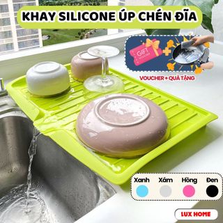 Khay Thoát Nước Nhà Bếp Silicone Đa Năng, Úp Chén Đĩa Ráo Nước Nhanh Khô, Thoát Nước Rửa Trái Cây