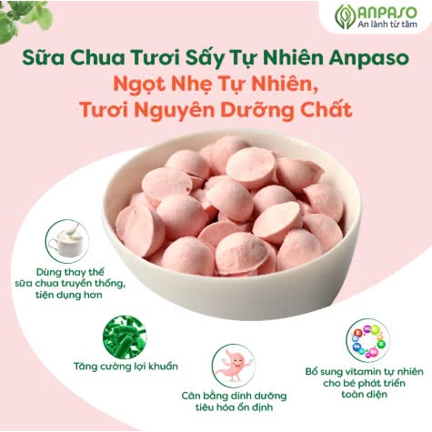 Sữa chua khô anpaso Bổ Sung 2 Tỷ Lợi Khuẩn Cho Bé Ăn Dặm