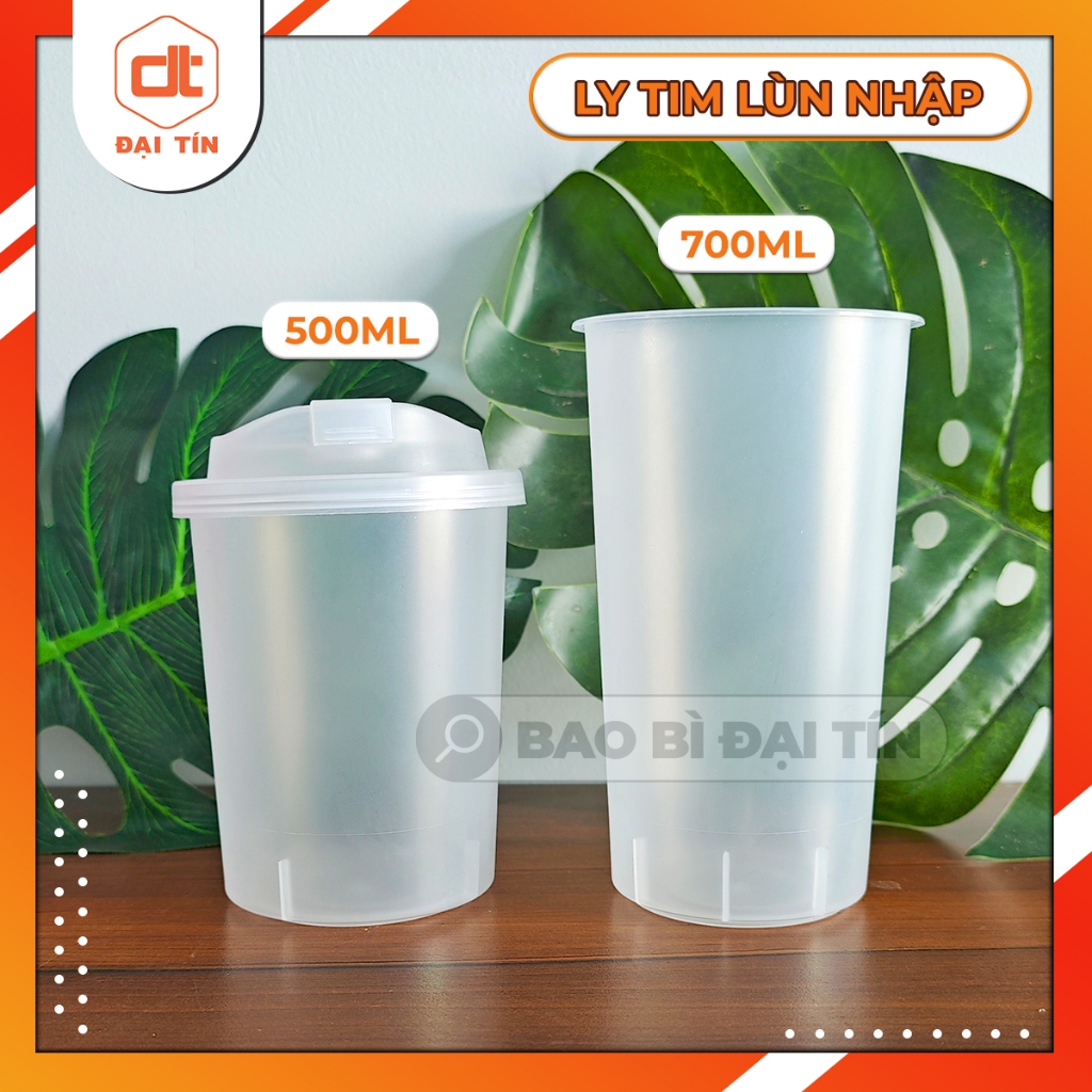 SET 50 LY TIM LÙN NHÁM - kèm nắp phi 90mm, dùng cho cafe, trà sữa nóng ...