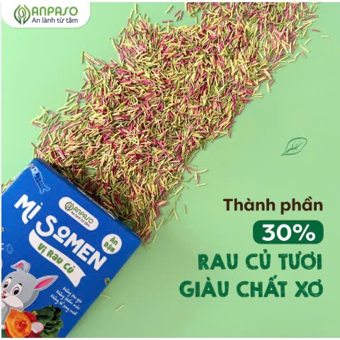 Mì Somen Cho Bé Ăn Dặm Anpaso Vị Rau Củ, Cải Bó Xôi, Củ Cải Đỏ Và Củ Dền, Bí Đỏ 100g