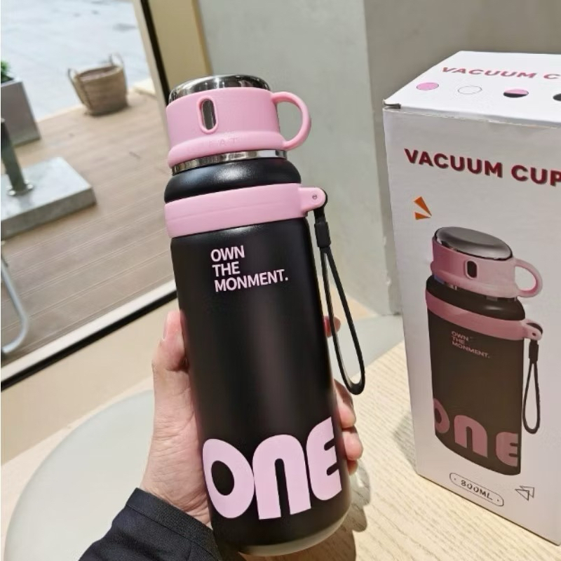 Bình nước giữ nhiệt 2 vị trí uống 800ml, Bằng Inox 316, Nắp thông minh,Giữ nhiệt 12-18h