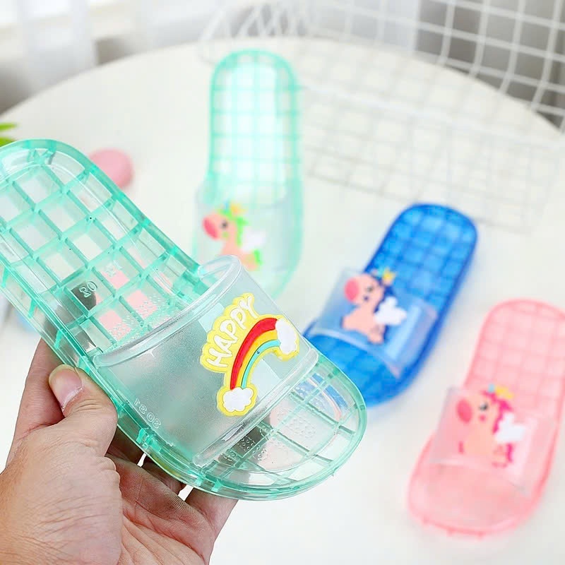 PHOM NHỎ TĂNG 2 SIZE Dép Đi Mưa Cho Bé Trai Bé Gái Đế Trong Êm Chân hình ngựa kỳ lân siêu dễ thương
