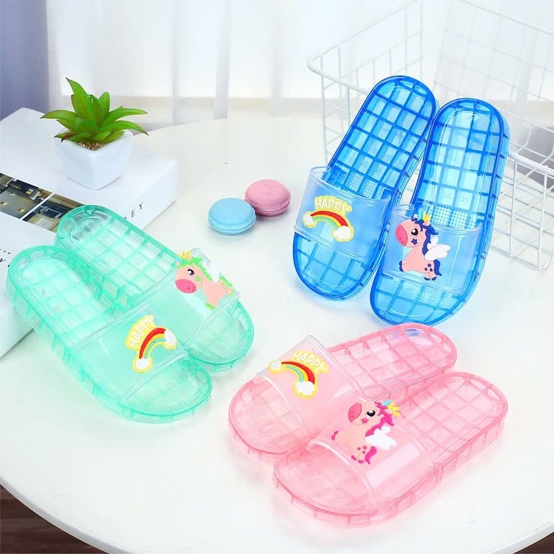 PHOM NHỎ TĂNG 2 SIZE Dép Đi Mưa Cho Bé Trai Bé Gái Đế Trong Êm Chân hình ngựa kỳ lân siêu dễ thương
