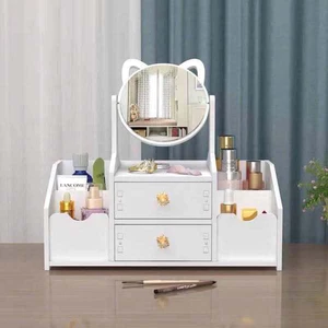 KỆ MỸ PHẨM MÈO GỖ TRẮNG SANG CHẢNH CHO NỮ