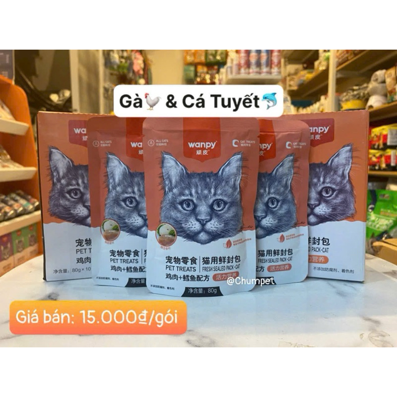 PATE cho mèo WANPY 80G
