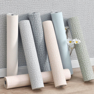 9 mét rộng 50cm Xốp Cuộn Vân Vải Dán Tường Cuộn 3D dày 2mm, Giấy dính tường cao cấp có keo sẵn, Xốp trắng nhôm vân vải