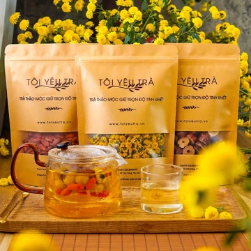Combo 3 gói trà hoa cúc, táo đỏ, kỷ tử bí quyết giúp ngủ ngon an thần từ Tôi Yêu Trà
