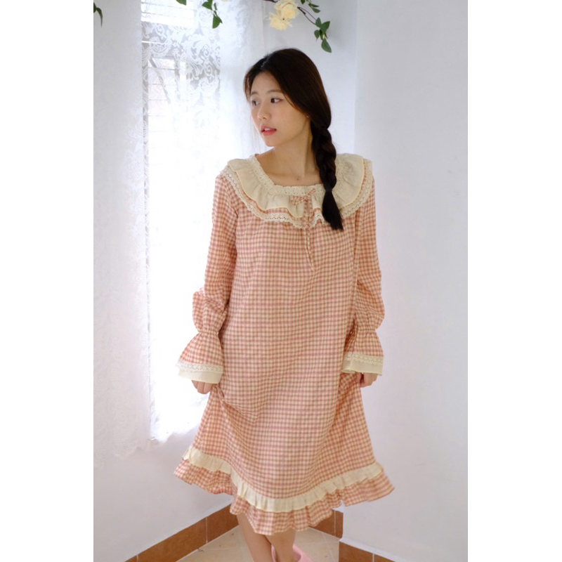 Lili dress - Váy ngủ công chúa thiết kế vải tơ mịn caro