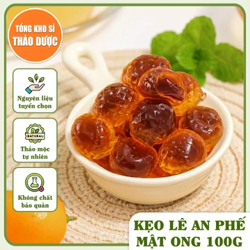 Kẹo lê an phế mật ong 100g, kẹo ngậm ho mềm dẻo, hỗ trợ giảm ho, đau họng, tiêu đờm, bổ phế