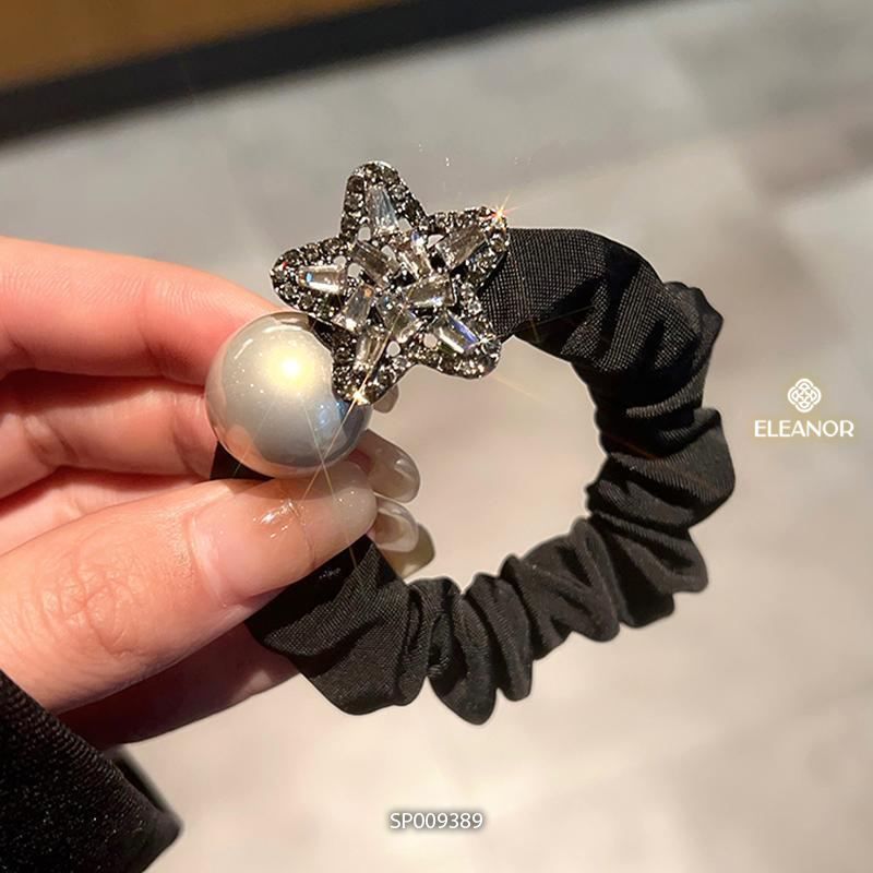 Dây buộc tóc nữ thun co dãn Eleanor Accessories dây cột tóc mặt đính đá phụ kiện tóc 3528