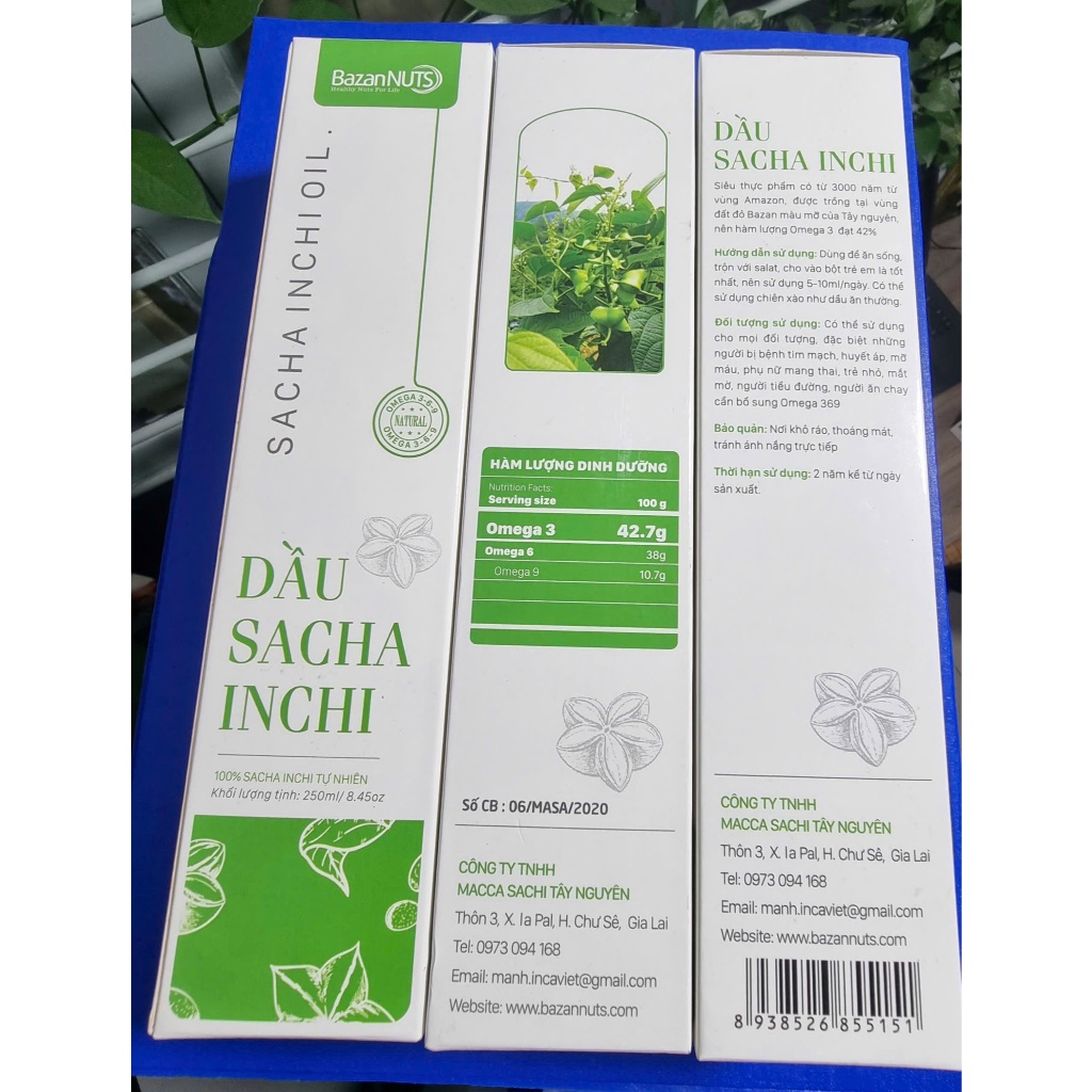 Dầu Sach Inchi ép lạnh tự nhiên cao cấp 250ml, đã xuât khẩu Nhật - Hàn