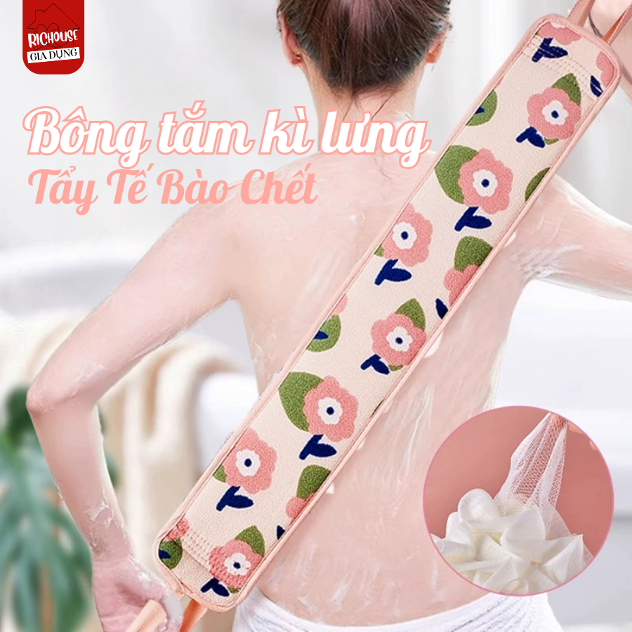 Găng Tay Tắm 2 Mặt Tạo Bọt Tẩy Tế Bào Chết Nhẹ Nhàng, Bông Tắm Tạo Bọt Dễ Dàng Chống Trượt