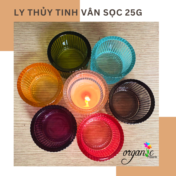LY THỦY TINH ĐỰNG NẾN THƠM / TEALIGHT 25G (8 MÀU)