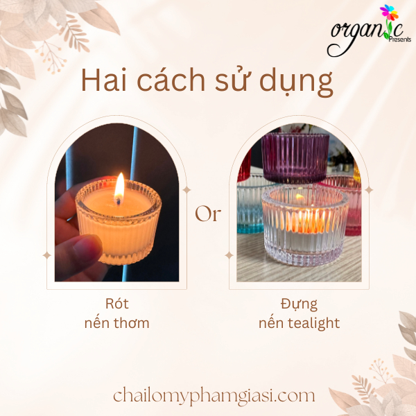 LY THỦY TINH ĐỰNG NẾN THƠM / TEALIGHT 25G (8 MÀU)