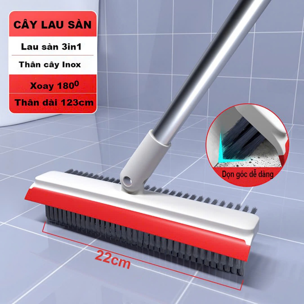 Ảnh Cây Lau Sàn Nhà Tắm Đa Năng 2 trong 1 Bộ chổi Cọ Sàn Toilet và Gạt Nước – OENON 2