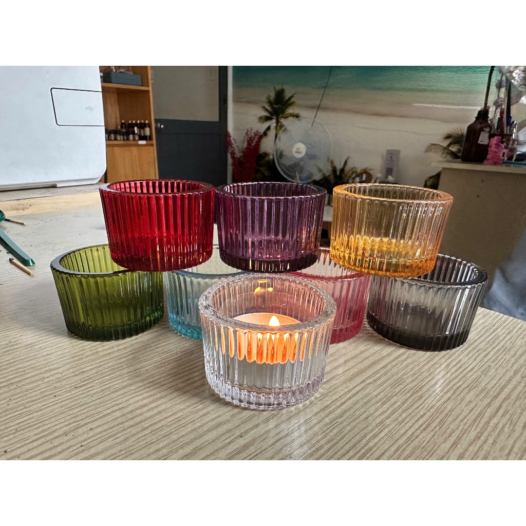 LY THỦY TINH ĐỰNG NẾN THƠM / TEALIGHT 25G (8 MÀU)