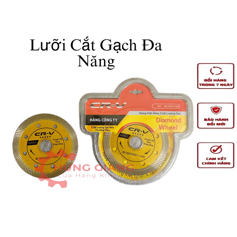 Lưỡi Cắt Gạch, Cắt Đá Bóng Kiếng CRV HÀNG CÔNG TY 105x20x1.1mm