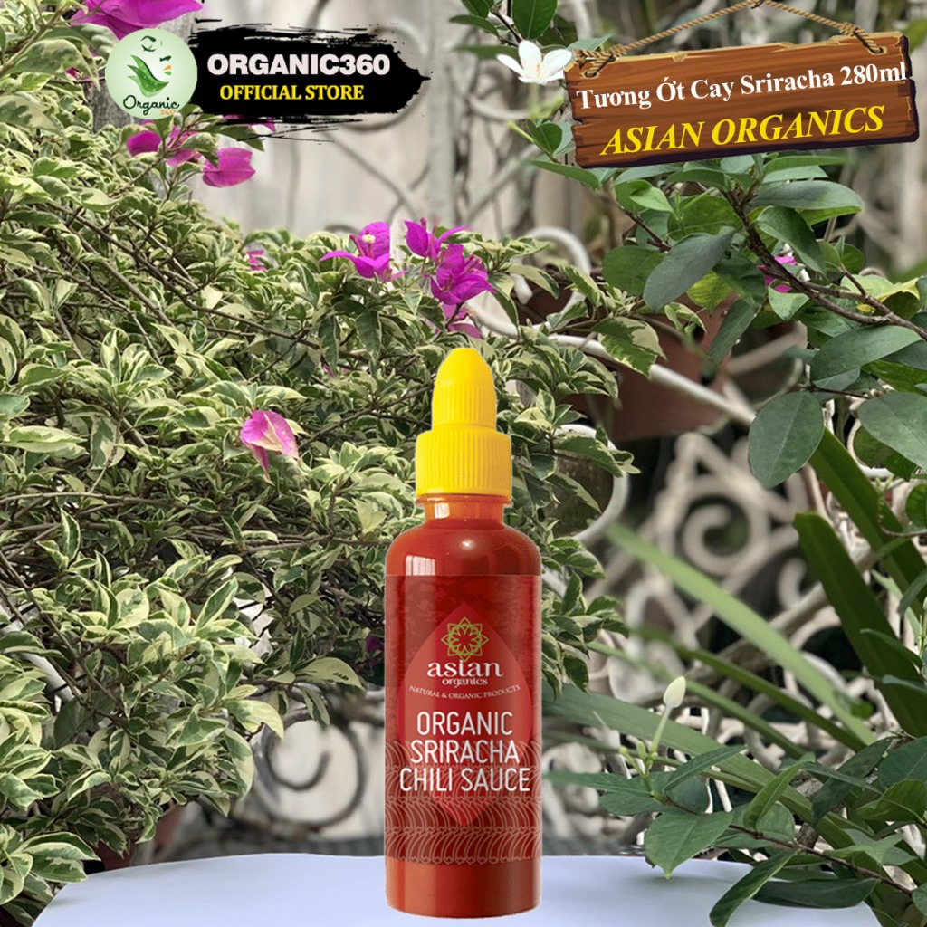 Ảnh Tương Ớt Cay Sriracha Hữu Cơ ASIAN ORGANICS 280ml Organic Sriracha Chili Sauce 1