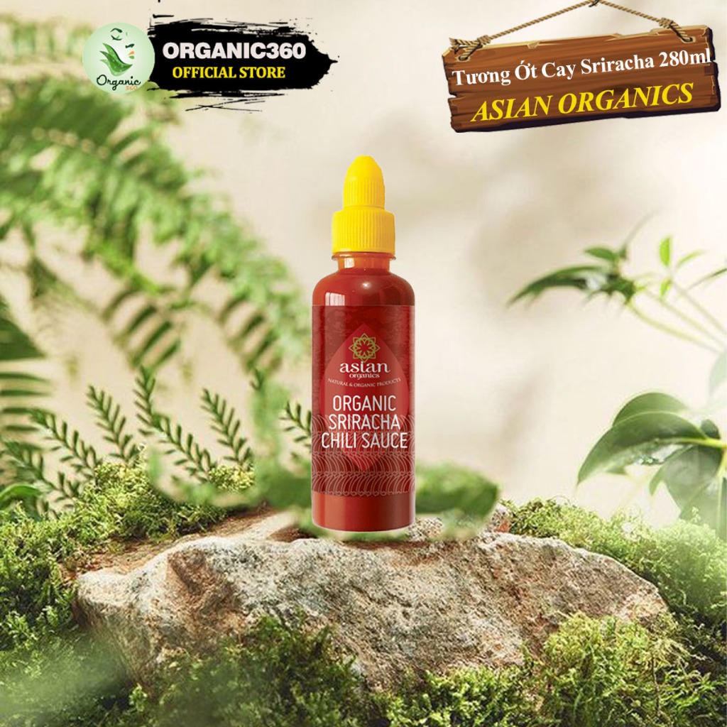 Ảnh Tương Ớt Cay Sriracha Hữu Cơ ASIAN ORGANICS 280ml Organic Sriracha Chili Sauce 2