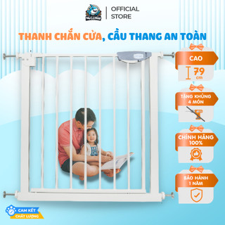 Thanh Chắn Cầu Thang, Thanh Chắn Cửa Pakey Không Khoan Đục Cao 79cm An Toàn Cho Trẻ Nhỏ