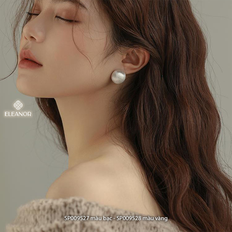 Bông tai nữ chuôi bạc 925 Eleanor Accessories hình tròn basic phụ kiện trang sức khuyên tai 9527