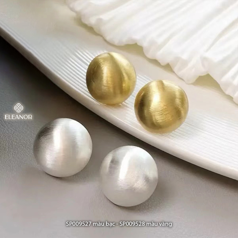 Bông tai nữ chuôi bạc 925 Eleanor Accessories hình tròn basic phụ kiện trang sức khuyên tai 9527