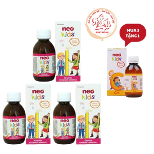 Neo Kids Growth 19 Vitamin, khoáng chất và thêm 4 chiết xuất rau củ tự nhiên 150ml