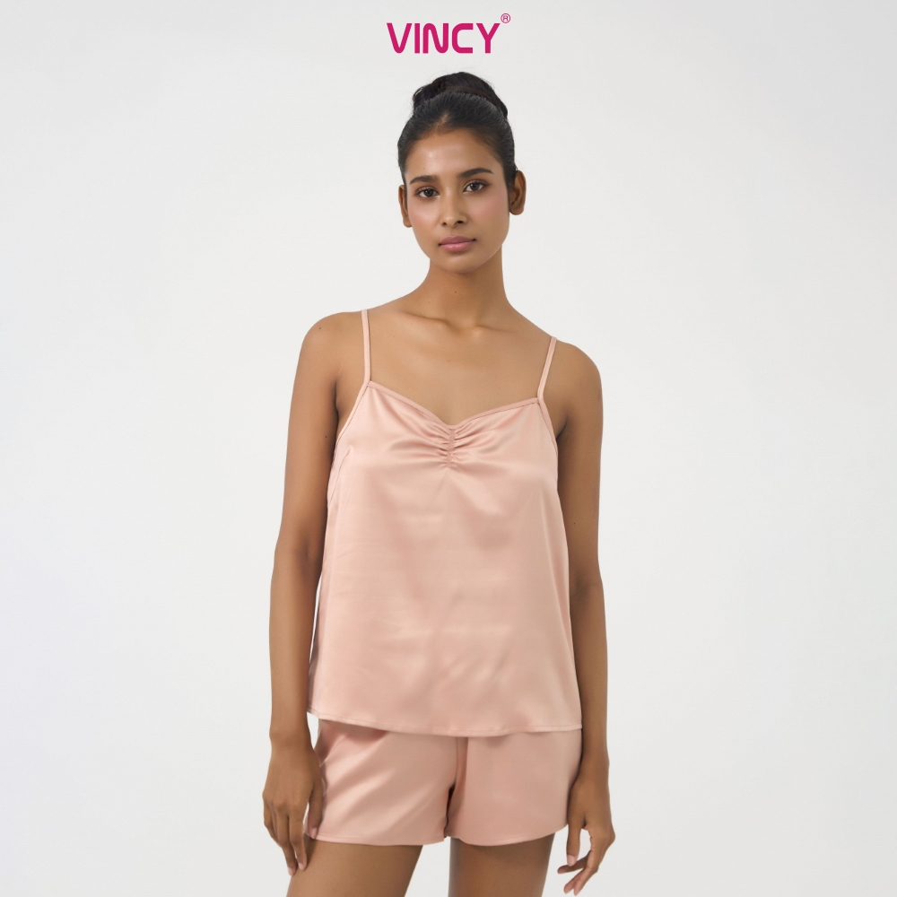 Ảnh Bộ Đồ Shorts Vải Satin Vincy BSS077W91 4