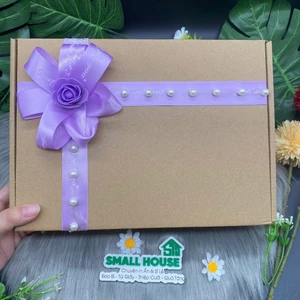 Hộp QUÀ TẶNG trang trí sẵn kèm Rơm siêu sang đựng quà tặng, nước hoa, quần áo, Hoa