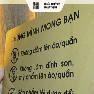 BẢNG NỘI QUY SHOP QUẦN ÁO • BẢNG QUY ĐỊNH SHOP ĐỒ • ALU NHŨ VÀNG