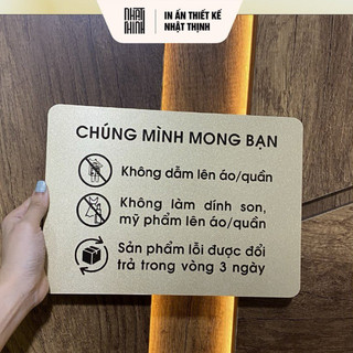 BẢNG NỘI QUY SHOP QUẦN ÁO • BẢNG QUY ĐỊNH SHOP ĐỒ • ALU NHŨ VÀNG