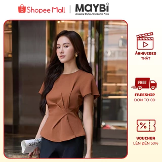 Áo Peplum Nữ Tay Bồng, Xếp Ly Eo - Kiểu Dáng Sang Trọng, Tinh Tế - Maybi