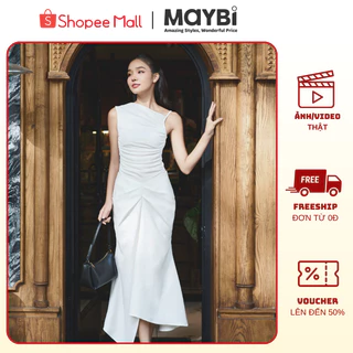 Chân Váy Đuôi Cá Ôm Midi Tuyết Mưa Phối Kiểu Xếp Ly, Chân Váy Dài Thiết Kế Sang Trọng - Maybi